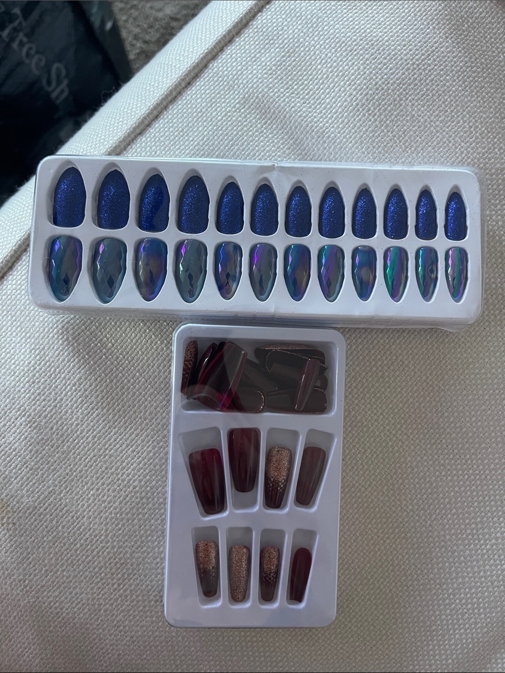 Press On Nails Set - Blue & Burgundy NWT